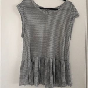 Striped Peplum tee